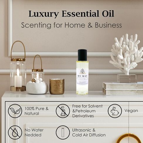 Xcents - رائحة الزيت العطري من My Way - زيت ناشر لرائحة العلاج العطري مستوحى من الفنادق الفاخرة - خشب الصندل الخصب، نجيل الهند، الجلد - 4 أونصة سائلة / 120 مل in Saudi Arabia