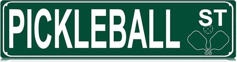 Pickleball St Slim Tin Sign Street Funny Metal Sign Wall Decor for Farmhouse Home Bar Garage Man Cave Wall Art Gift 4" by 16" in Saudi Arabia