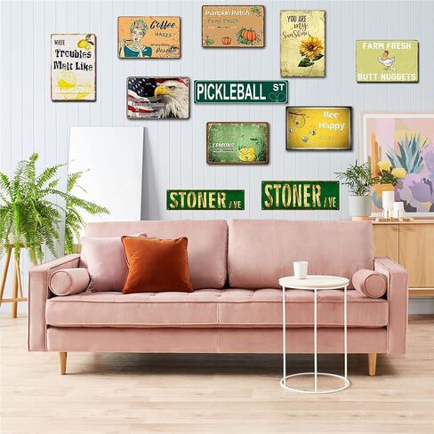 Pickleball St Slim Tin Sign Street Funny Metal Sign Wall Decor for Farmhouse Home Bar Garage Man Cave Wall Art Gift 4" by 16" in Saudi Arabia