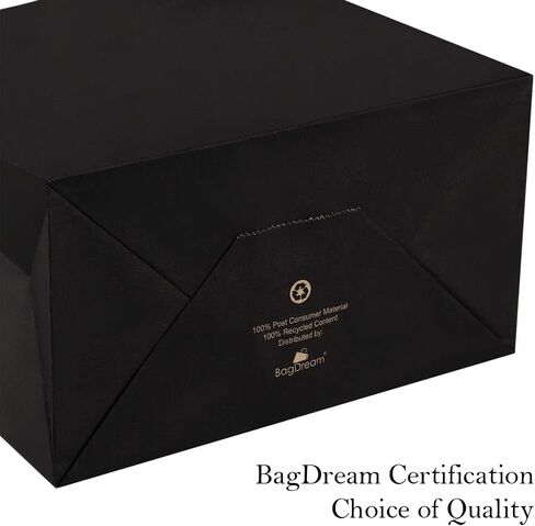 BagDream 150 حزمة 8x4.25x10 أكياس الهدايا متوسطة الحجم كرافت براون أكياس الهدايا الورقية مع مقابض البقالة السائبة التسوق التجزئة البضائع هدية أكياس الورق عيد ميلاد حفل زفاف لصالح الحقائب in Kuwait