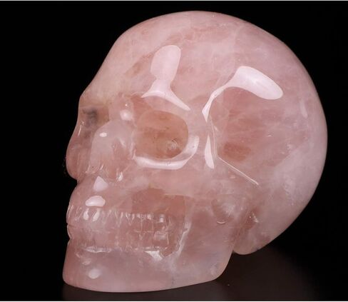 2.0" Rose Quartz Carved Crystal Skull, Hand Carved Gemstone Fine Art Sculpture, Healing Stone Statue.1266 in Saudi Arabia