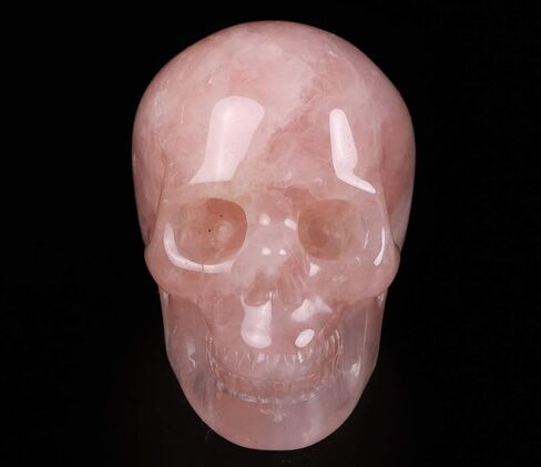 2.0" Rose Quartz Carved Crystal Skull, Hand Carved Gemstone Fine Art Sculpture, Healing Stone Statue.1266 in Saudi Arabia