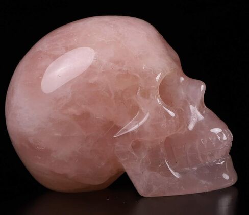 2.0" Rose Quartz Carved Crystal Skull, Hand Carved Gemstone Fine Art Sculpture, Healing Stone Statue.1266 in Saudi Arabia