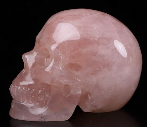 2.0" Rose Quartz Carved Crystal Skull, Hand Carved Gemstone Fine Art Sculpture, Healing Stone Statue.1266 in Saudi Arabia