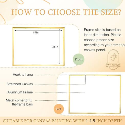 Gisafai 2 Pack Floating Frame for 36x48 Canvas Paintings Prints DIY Metal Floater Frame for Portrait Landscape Oil Paintings Canvas Frame Float Frame Canvas Picture Frame for Home Office Wall Decor in Saudi Arabia