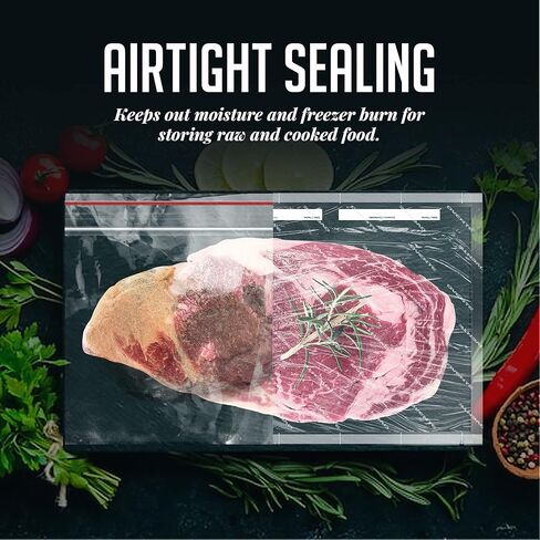 100 قطعة من أكياس OVENTE مسبقة القطع مقاس 11 بوصة × 16 بوصة تعمل مع جميع آلات ختم الفراغ، شديدة التحمل، خالية من مادة BPA لتخزين الطعام المحكم، وإعداد الوجبات، والفيديو الصوتي، والميكروويف والفريزر الآمن ACPSVPG100 in Kuwait