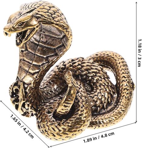 Alipis Brass Snake Statue, 2pcs Chinese Zodiac Snake Figurine Snake Sculpture Chinese Feng Shui Ornament Tea Pet 2025 Year of The Snake in Saudi Arabia