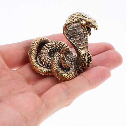 Alipis Brass Snake Statue, 2pcs Chinese Zodiac Snake Figurine Snake Sculpture Chinese Feng Shui Ornament Tea Pet 2025 Year of The Snake in Saudi Arabia