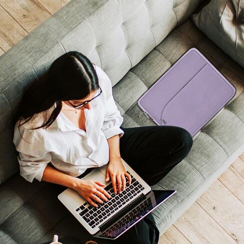حقيبة كمبيوتر محمول مقاس 14 بوصة، غطاء حماية رفيع للشاشة المحمولة مع جيب أمامي، حقيبة حمل كمبيوتر للسفر، حقيبة كمبيوتر محمول متوافقة مع أجهزة MacBook Air/Pro، HP، Dell، Lenovo، Acer، أسود in Saudi Arabia