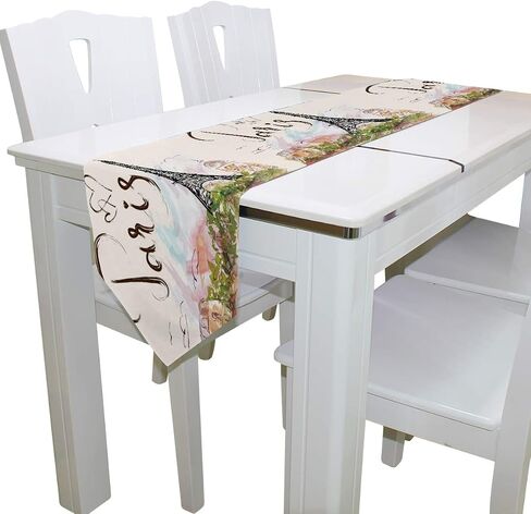 WOOR على الوجهين الربيع الياباني أزهار الكرز ساكورا شجرة الجدول عداء 13 × 70 بوصة طويلة، الجدول القماش عداء لحفل زفاف عطلة المطبخ الطعام المنزل ديكور اليومي in Saudi Arabia