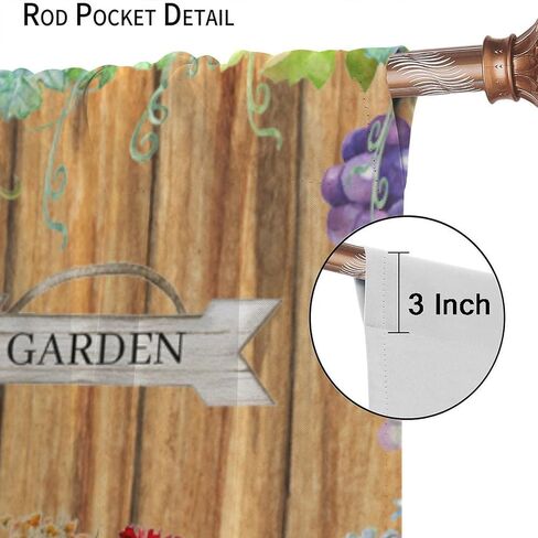 Rooster Curtains Rustic Farm Sunflower Chicken Pattern Window Treatments for Bedroom Living Room Kitchen Watercolor Painting Décor Drapes 2 Panel Sets Total Size 42" x 45" in Saudi Arabia