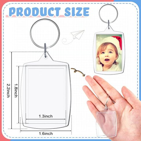 Henoyso 300 Pcs Graduation Photo Keychain Class of 2024 Graduation Keychain Gifts for Him Her Clear Photo Frame Picture Insert Keyring for Photos Acrylic Keychain Blanks Bulk, 2.2 x 1.6 Inch in Saudi Arabia