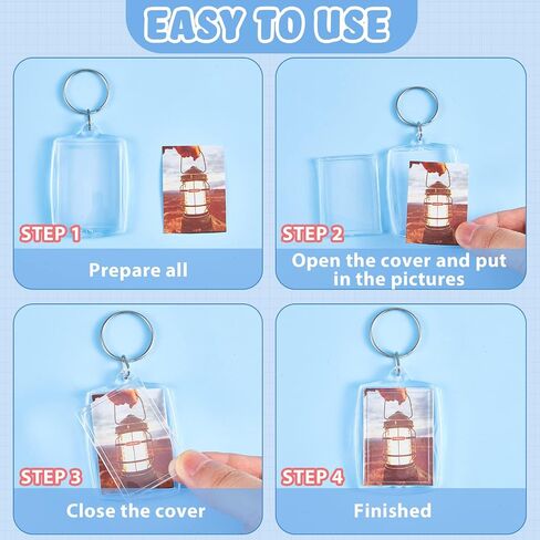 Henoyso 300 Pcs Graduation Photo Keychain Class of 2024 Graduation Keychain Gifts for Him Her Clear Photo Frame Picture Insert Keyring for Photos Acrylic Keychain Blanks Bulk, 2.2 x 1.6 Inch in Saudi Arabia