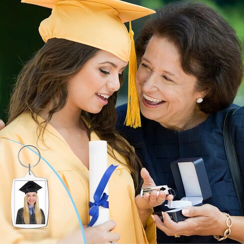 Henoyso 300 Pcs Graduation Photo Keychain Class of 2024 Graduation Keychain Gifts for Him Her Clear Photo Frame Picture Insert Keyring for Photos Acrylic Keychain Blanks Bulk, 2.2 x 1.6 Inch in Saudi Arabia