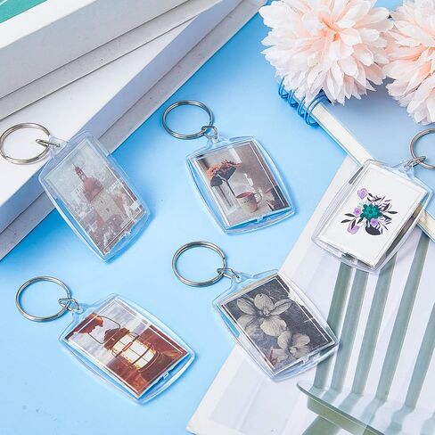 Henoyso 300 Pcs Graduation Photo Keychain Class of 2024 Graduation Keychain Gifts for Him Her Clear Photo Frame Picture Insert Keyring for Photos Acrylic Keychain Blanks Bulk, 2.2 x 1.6 Inch in Saudi Arabia