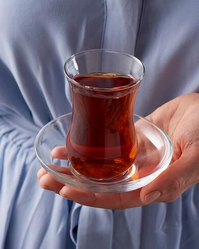 Pasabahce Premium Turkish Tea Cups and Saucers, Set of 12, Perfect for Tea Party, Gifts, Housewarming, Weddings, Anniversary in Saudi Arabia