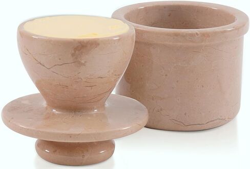 Radicaln Butter Dish Keeper Brown Handmade Marble Cold Crock Butter Holder Pot - French Style Deep Covered Butter with Lid in Saudi Arabia