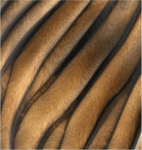 Mesmerizing Hand-Carved Spiral Brown Mango Tree Wood Vase in Saudi Arabia