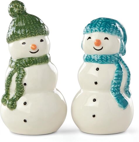 Lenox Balsam Lane Snowman Salt & Pepper Set, 0.37, Green in Saudi Arabia