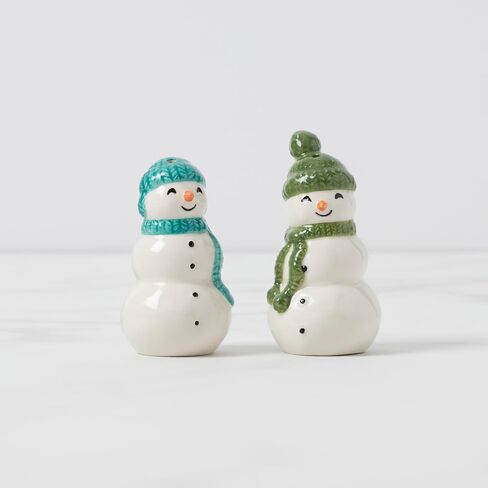 Lenox Balsam Lane Snowman Salt & Pepper Set, 0.37, Green in Saudi Arabia