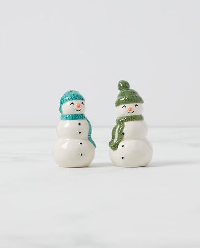 Lenox Balsam Lane Snowman Salt & Pepper Set, 0.37, Green in Saudi Arabia