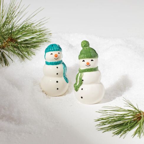Lenox Balsam Lane Snowman Salt & Pepper Set, 0.37, Green in Saudi Arabia