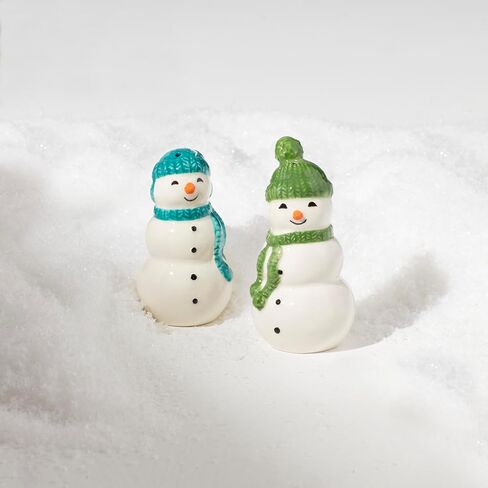 Lenox Balsam Lane Snowman Salt & Pepper Set, 0.37, Green in Saudi Arabia