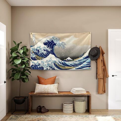 Brave And Fearless Ocean Spirit To Ride The Wind And Waves Big Wave Tapestries 3×5FT College dormitory Wall Decorations Or Picnic Mat Party Decorations in Saudi Arabia