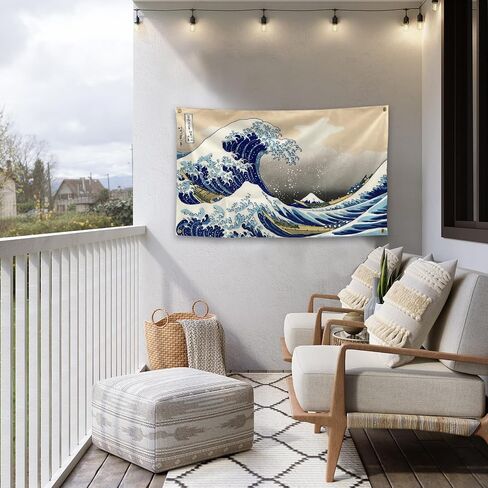 Brave And Fearless Ocean Spirit To Ride The Wind And Waves Big Wave Tapestries 3×5FT College dormitory Wall Decorations Or Picnic Mat Party Decorations in Saudi Arabia