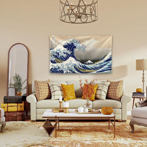 Brave And Fearless Ocean Spirit To Ride The Wind And Waves Big Wave Tapestries 3×5FT College dormitory Wall Decorations Or Picnic Mat Party Decorations in Saudi Arabia