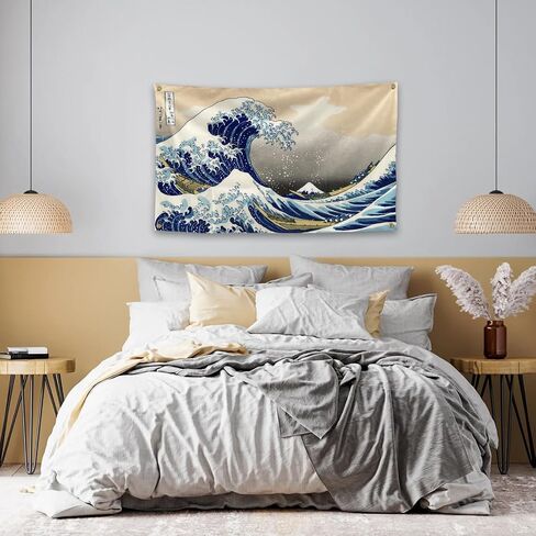 Brave And Fearless Ocean Spirit To Ride The Wind And Waves Big Wave Tapestries 3×5FT College dormitory Wall Decorations Or Picnic Mat Party Decorations in Saudi Arabia