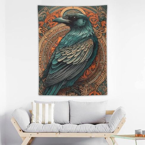 نسيج مشترك Gou Raven، نسيج على الطراز القوطي للتعليق على الحائط، مفروشات جمالية لتزيين جدران المنزل لغرفة النوم وغرفة المعيشة 30 بوصة × 40 بوصة in Saudi Arabia