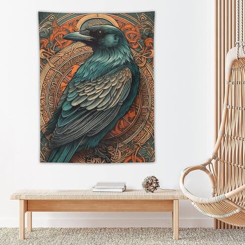 نسيج مشترك Gou Raven، نسيج على الطراز القوطي للتعليق على الحائط، مفروشات جمالية لتزيين جدران المنزل لغرفة النوم وغرفة المعيشة 30 بوصة × 40 بوصة in Saudi Arabia