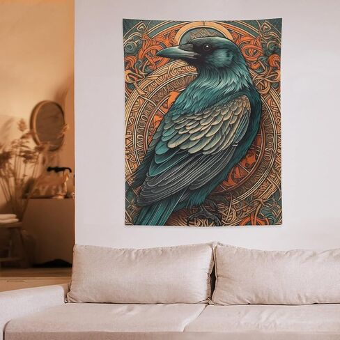 نسيج مشترك Gou Raven، نسيج على الطراز القوطي للتعليق على الحائط، مفروشات جمالية لتزيين جدران المنزل لغرفة النوم وغرفة المعيشة 30 بوصة × 40 بوصة in Saudi Arabia