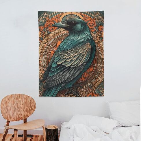 نسيج مشترك Gou Raven، نسيج على الطراز القوطي للتعليق على الحائط، مفروشات جمالية لتزيين جدران المنزل لغرفة النوم وغرفة المعيشة 30 بوصة × 40 بوصة in Saudi Arabia