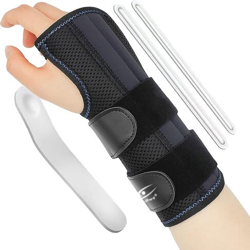 HiRui Wrist Brace for Carpal Tunnel Arthritis, Wrist Support with Splints Compression Hand Support for Tendonitis Sprain, Fits Day&Night Sleep Support, Adjustable (Medium, Right Hand (Pack of 1)) in Saudi Arabia