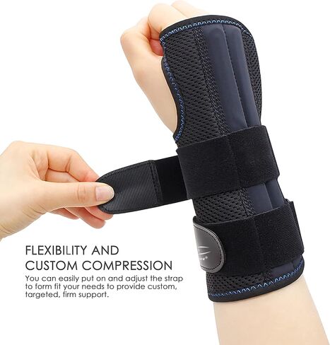 HiRui Wrist Brace for Carpal Tunnel Arthritis, Wrist Support with Splints Compression Hand Support for Tendonitis Sprain, Fits Day&Night Sleep Support, Adjustable (Medium, Right Hand (Pack of 1)) in Saudi Arabia