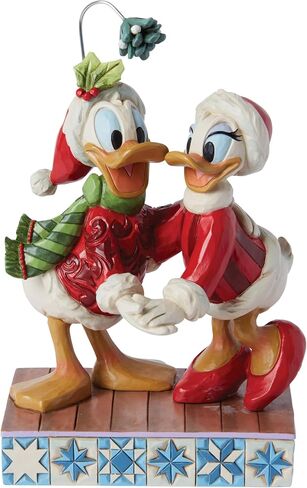 مجموعة Enesco Disney Traditions من تصميم جيم شور دونالد وديزي داك تمثال الهدال - راتنج حجري مطلي يدويًا مصنوع يدويًا لعيد الميلاد ديزني تمثال ديكور المنزل، 6.13 بوصة in Saudi Arabia
