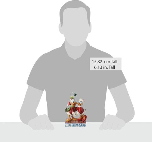 مجموعة Enesco Disney Traditions من تصميم جيم شور دونالد وديزي داك تمثال الهدال - راتنج حجري مطلي يدويًا مصنوع يدويًا لعيد الميلاد ديزني تمثال ديكور المنزل، 6.13 بوصة in Saudi Arabia