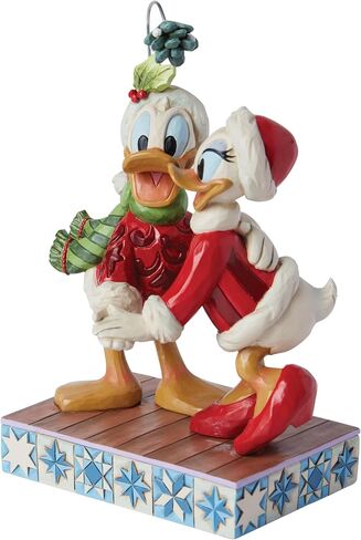 مجموعة Enesco Disney Traditions من تصميم جيم شور دونالد وديزي داك تمثال الهدال - راتنج حجري مطلي يدويًا مصنوع يدويًا لعيد الميلاد ديزني تمثال ديكور المنزل، 6.13 بوصة in Saudi Arabia