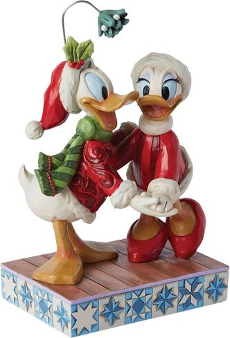 مجموعة Enesco Disney Traditions من تصميم جيم شور دونالد وديزي داك تمثال الهدال - راتنج حجري مطلي يدويًا مصنوع يدويًا لعيد الميلاد ديزني تمثال ديكور المنزل، 6.13 بوصة in Saudi Arabia