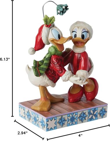 مجموعة Enesco Disney Traditions من تصميم جيم شور دونالد وديزي داك تمثال الهدال - راتنج حجري مطلي يدويًا مصنوع يدويًا لعيد الميلاد ديزني تمثال ديكور المنزل، 6.13 بوصة in Saudi Arabia