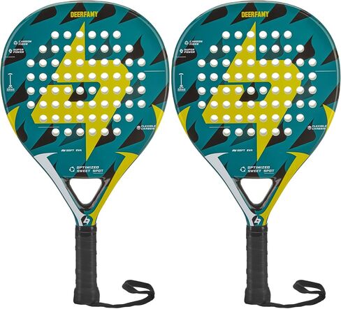 DEERFAMY Padel Racket Carbon Fiber Surface with EVA Memory Flex Foam Core Padel Tennis Racquets Lightweight in Saudi Arabia