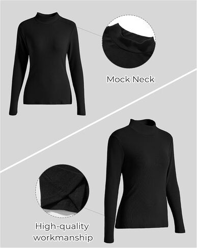 Womens Mock Turtleneck Shirts Long Sleeve Fall Winter Base Layer Tops Soft Thermal Undershirts in Saudi Arabia