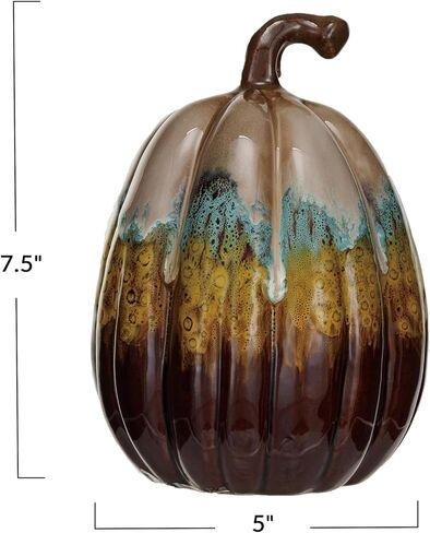 Creative Co-Op Stoneware Pumpkin Decor with Reactive Glaze, Multicolor in Saudi Arabia