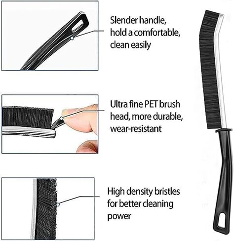 فرشاة تنظيف الفجوات ذات الشعيرات الصلبة، أداة فرشاة تنظيف الشقوق، فرشاة تنظيف فجوات الحمام المنزلية الصغيرة للمطابخ وأخدود النوافذ والبلاط (4 عبوات) in Kuwait