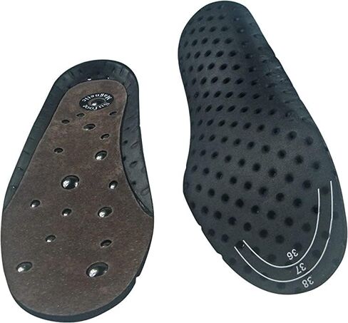 Magnetic More Insoles Genuine Leather Acupressure Effect Reflexology Arch Support Insoles for Men Women- Suitable for Plantar Fasciitis Treatment (M: UK6-7.5 / EU39-41 / US8-9.5 W) in Saudi Arabia