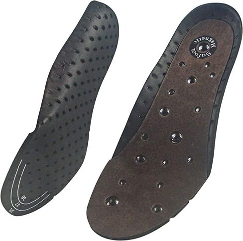 Magnetic More Insoles Genuine Leather Acupressure Effect Reflexology Arch Support Insoles for Men Women- Suitable for Plantar Fasciitis Treatment (M: UK6-7.5 / EU39-41 / US8-9.5 W) in Saudi Arabia