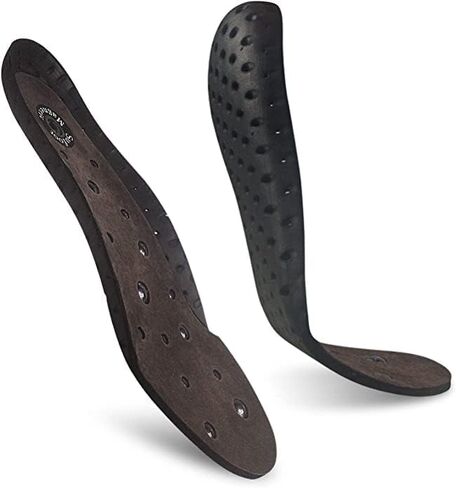 Magnetic More Insoles Genuine Leather Acupressure Effect Reflexology Arch Support Insoles for Men Women- Suitable for Plantar Fasciitis Treatment (M: UK6-7.5 / EU39-41 / US8-9.5 W) in Saudi Arabia