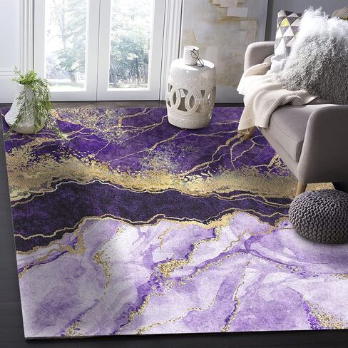 Area Rug, Black Gold Purple Marble Area Rug, Living Room Rugs, Area Rugs for Bedroom Decor&Living Room Decor, Carpet 3x5ft Bedroom Rug, Rugs for Living Room in Saudi Arabia